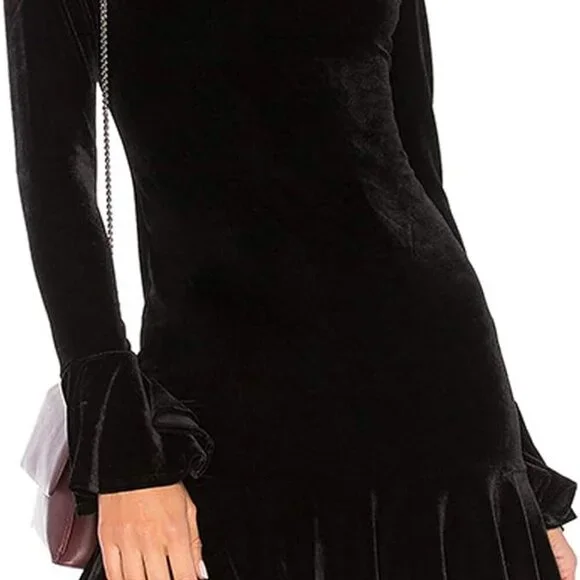 π€ Velvet High Neck Long Sleeve Mini Dress β Size XL π€ - Picture 4 of 4